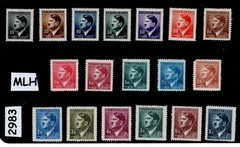 MLH Stamp set Sc 62-79 1942 Adolf Hitler WWII Germany BaM Occupation #2983