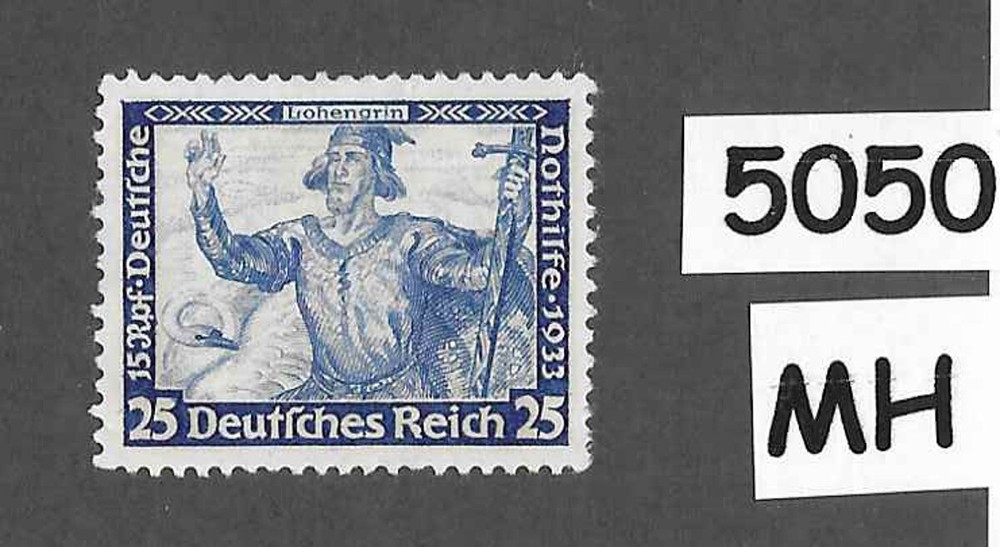 #5050 MH Richard Wagner / Lohengrin / 1933 stamp B56 / Third Reich Germany