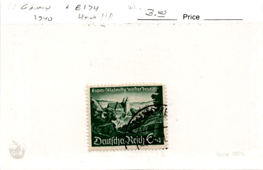 Germany, Postage Stamp, #B174 Used, 1940 Malmedy (AH)