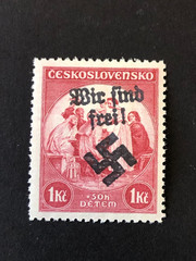SUDETENLAND WWII-GERMAN OCC. Local ovpt (OSTRAU) 1 Kc. MNH /s1 #a25