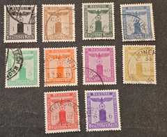 WWII German Third Reich NSDAP Party Official Swastika Eagle Stamp Set x 10