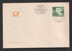 1955 DDR Germany Flood Relief 20pf on 24pf FDC. Berlin First Day Cover