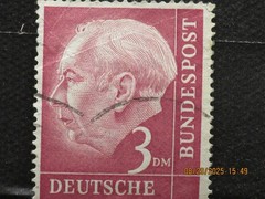 The listing is:(1)1954 Deutsche Dr. Theodor Heuss 3 DM Postage Stamp-LH