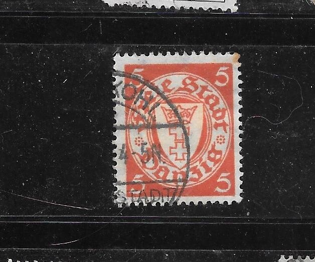 DANZIG 170 1924 5PF COAT OF ARMS USED OLD ANTIQUE VERY FINE STAMP