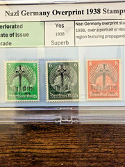 Nazi Germany, Third Reich, Hindenburg Nazi Overprint 1938 Stamps