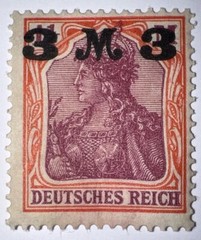 Travelstamps: 1920-1921 Germany Deutsches Reich 3 Mark on 3 Mark OVP STAMP MH