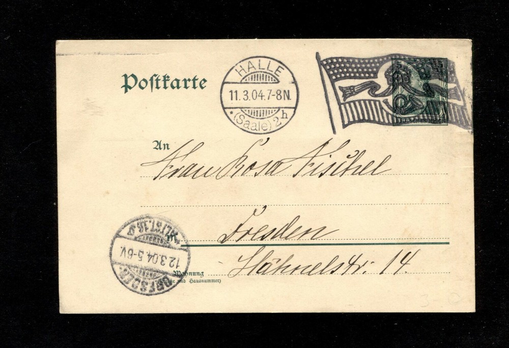 German Empire 1904, Machine Cancel “ Hall “ Crystal Clear (#6689)