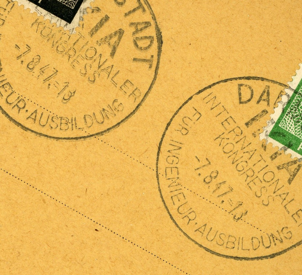 Germany Darmstadt IKIA Engineering Education International Congress 1947 Card