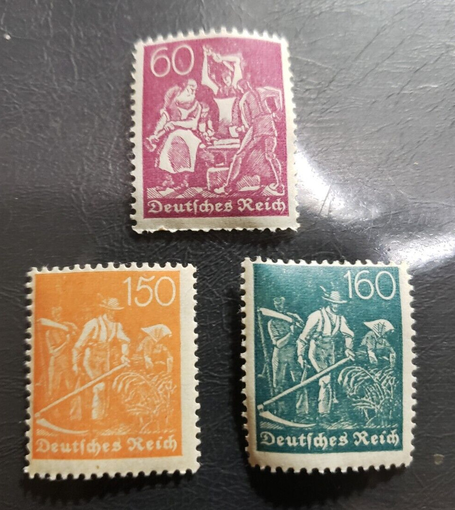 Stamp Europe Germany 1921 Iron Workers (A27) & Farmers (A29) MNH