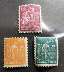Stamp Europe Germany 1921 Iron Workers (A27) & Farmers (A29) MNH