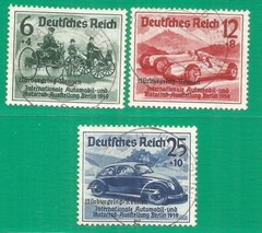 Germany Reich 1939 year , used stamps Mi # 695-697 cars OVPT