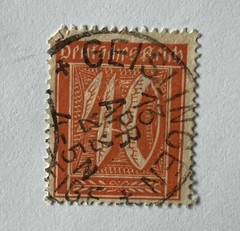 1921/1922 GERMANY STAMP #142/166 WITH GEISLINGEN SON BULLSEYE CANCEL