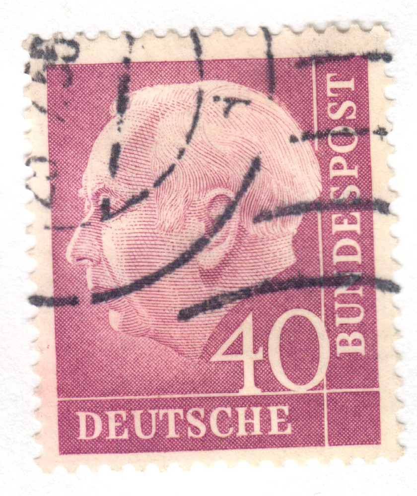 West Germany – 1954 – Professor Dr. Th. Heuss – 40Pfg – Used – #01