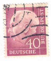 West Germany – 1954 – Professor Dr. Th. Heuss – 40Pfg – Used – #01