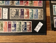 German DDR 1952 Mi 327-341 used 1952 MNH MH & used 4 cards
