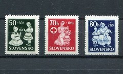 SLOVAKIA WW2 GERMAN PUPPET STATE 1943 RED CROSS SET B11-B13 PERFECT MNH