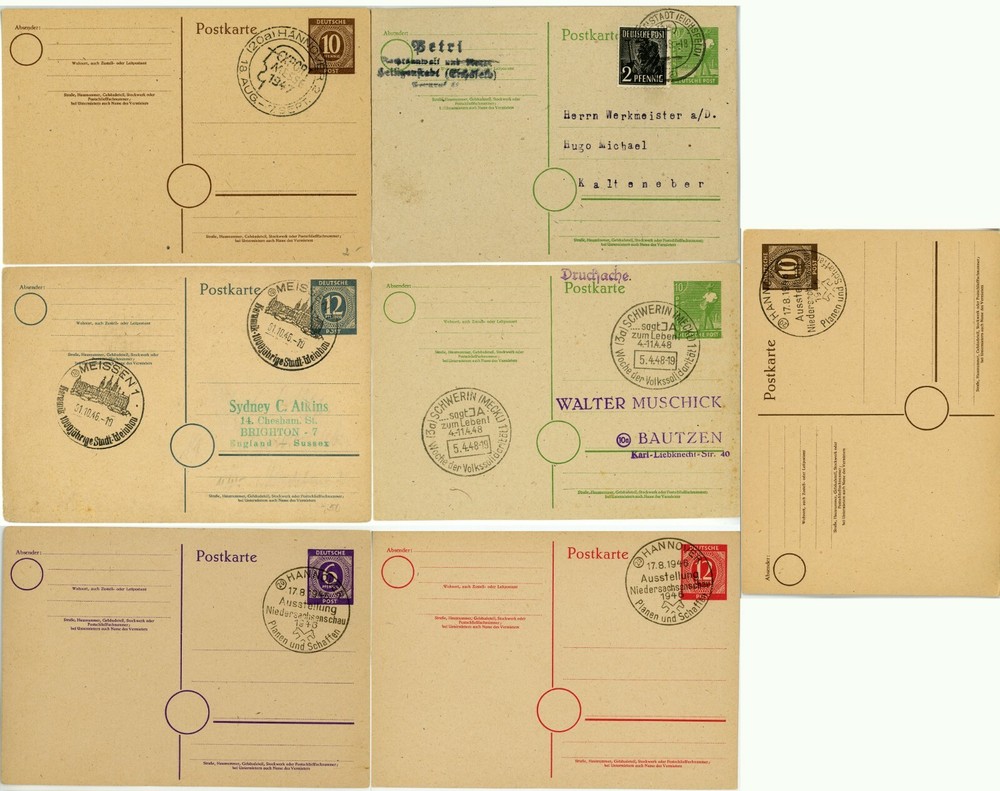GERMANY Event Cancels Deutsche Postal Card Stationery Cover Stamp Collection