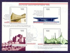 Germany Sc 1959 MNH OG 1997 German Architecture After 1945 Souvenir Sheet of 4