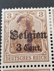 German Empire Germania 3pf scarce Postage Due Overprints on Belgium Occ stamps