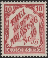 Stamp Germany Official Mi 012 Sc OL19 1905 Dienst Reich Baden District Nr.16 MNH