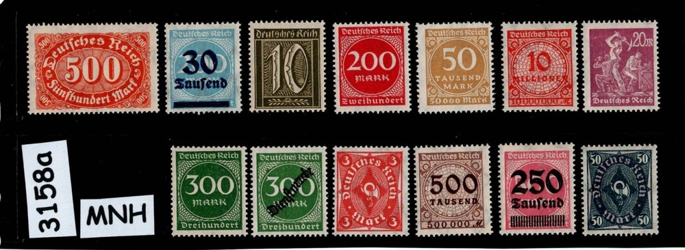 MNH stamps Pre 1930 German Republic Hyper Inflation stamps #3158a