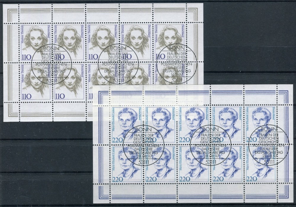Envelope No. 1939 – 1940, stamps FRG 1997, Kleinbogen women, used
