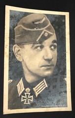 Oberstleutnant Gerhard Pick – WW II Real Photo Post Card – has Damage – see desc
