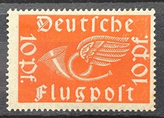 1919 German Stamp Mi:DR111b – Flying Post Horn Flugpost MH* /476a