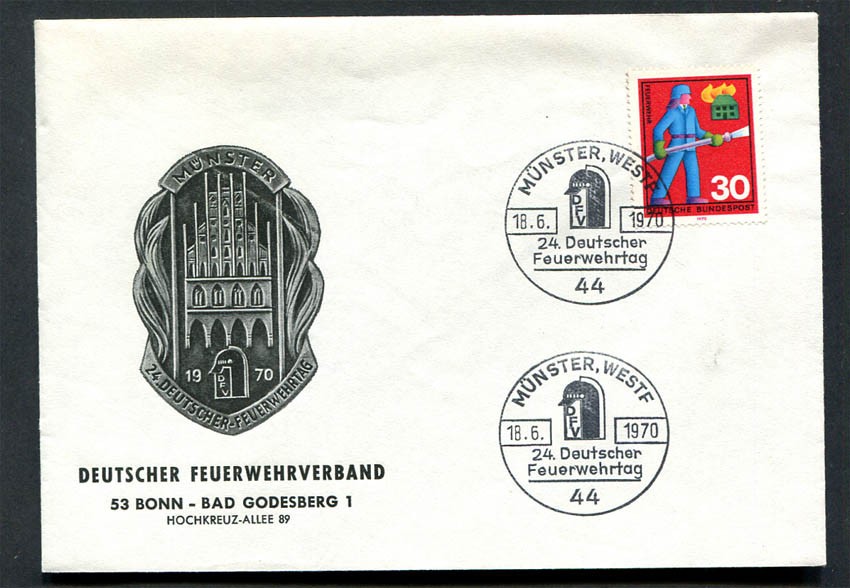 Germany – BRD : Special cover with fancy cancels (18.6.1970) – Münster – used