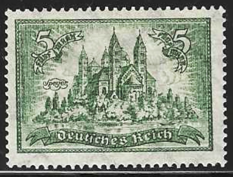 GERMANY 1925 Scotts #350 „Speyer Cathedral“ Mint, Lightly Hinged, VF-XF FOG 5m