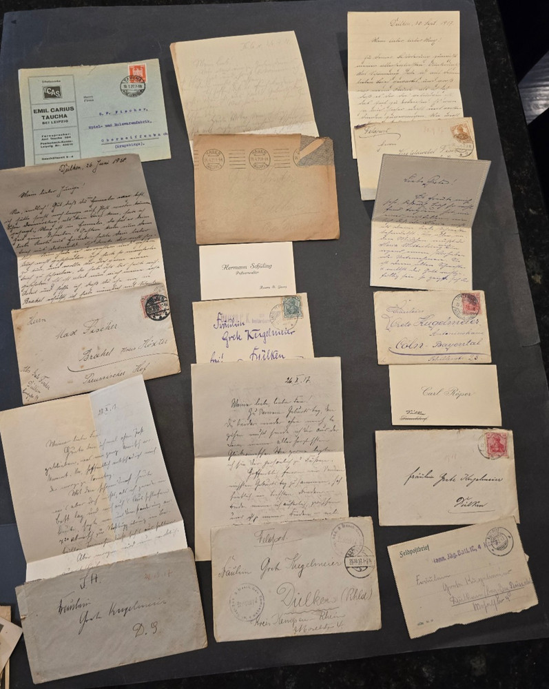 WWI German Feldpost & Civilian Letter Lot 1917–1927 Kugelmeier Fischer Family