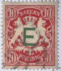 Travelstamps: 1908 Germany Bayern Railway Official Overprint Stamp #O3 Used 10pf