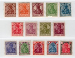 GERMANY 1920-1921 GERMANIA INFLATION SET MICHEL 140-153 PERFECT MNH