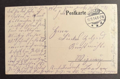 1914 Germany Navy Kriegsmarine Postcard Cover Mutzig to London England