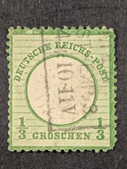 GERMANY 1872 Lot of 5 Used Stamps 1/3, 1/2, 1, 2 Groschen Large – 1/3 Gros Small