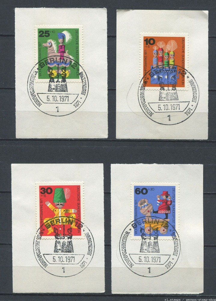 Germany – Berlin : Vintage Toy semi-postal set from 1971 – fancy cancels
