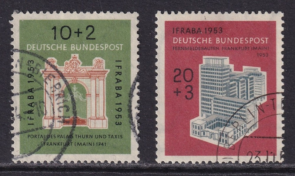 WEST GERMANY 1953 IFRABA set of 2 SG 1097-1098 Used (CV £70)