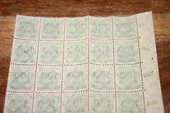 Rare ¼ Sheet of 25 Deutsches Reich (1923) 400 Mark 100 Tausend Overprint Stamps