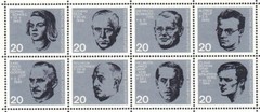 BRD FRG #Mi431-Mi438 MNH 1964 Nazi Resistance Portraits Scholl Delp [883-890]