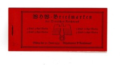 MNH Stamp Booklet Complete and Original 1938 Germany Winter relief fund