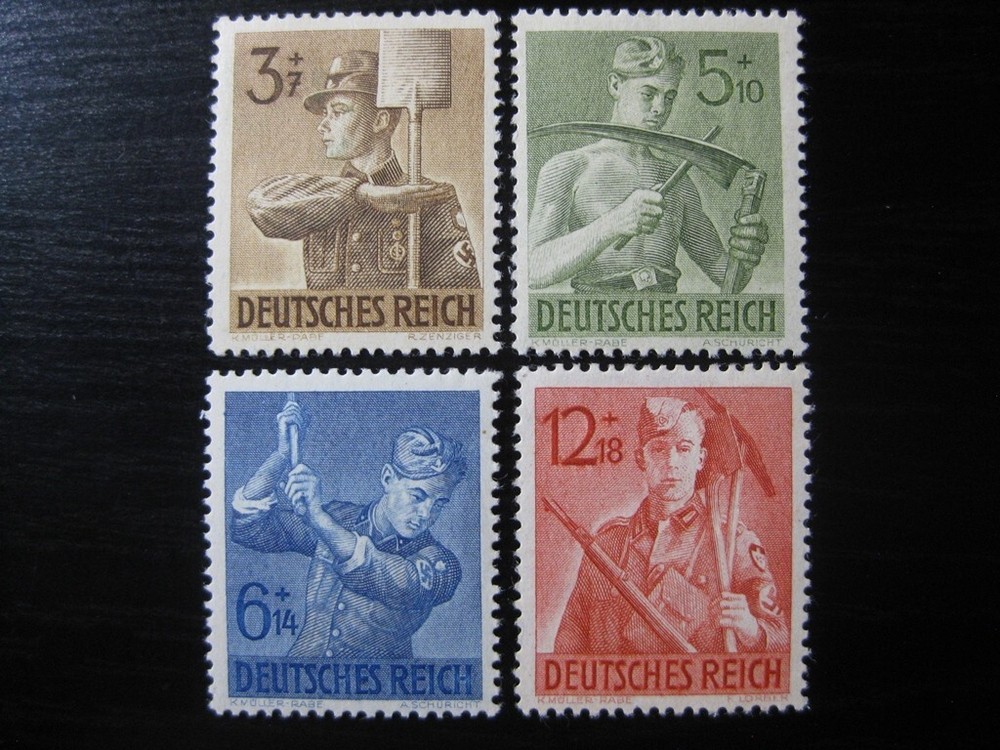 THIRD REICH 1943 mint National Labor Service stamp set!