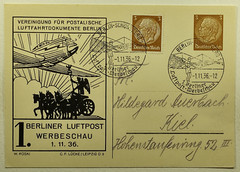 1936 Germany Association for Postal Aviation 1st Berlin Airmail Advertising Show