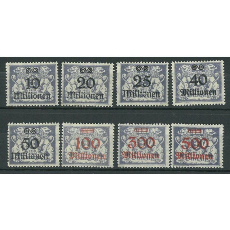 Danzig 1923 Mi.Nr. 169-76