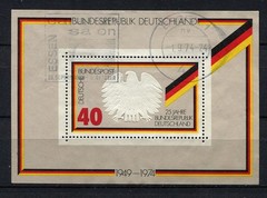 Germany – BRD : 25 years FRG Souvenir sheet from 1974 – used