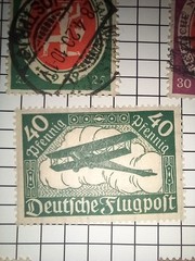 Germany Deutsches Reich Germania Mixed Page Flugpost Inflation Used Stamps
