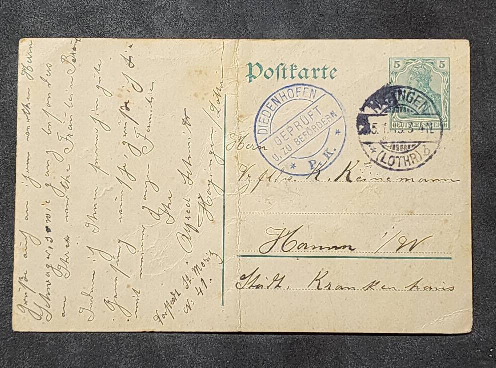 WW1 WWI Imperial German Wartime postcard w stamp 1915