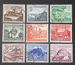 Travelstamps: 1939 Germany Stamps Scott #B160-B168, Castles & Fortresses Used