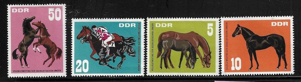 Germany DDR SC # 945-948 Thoroughbred Horses . MNH