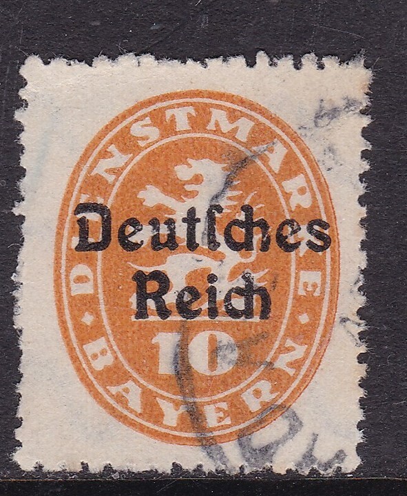 Germany 1920 Official 10pf Bavaria Overprint Fine Used SG O138 VGC