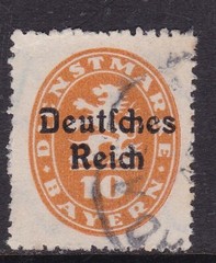 Germany 1920 Official 10pf Bavaria Overprint Fine Used SG O138 VGC